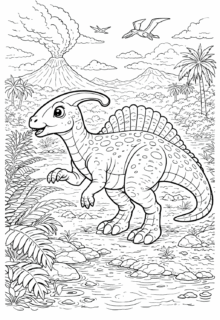 Parasaurolophus Dinozor Boyama Sayfası