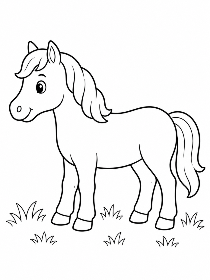 Cute Pony Coloring Page free printable