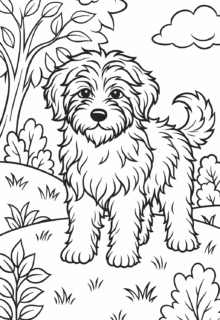 doğada pofuduk köpek çizimi boyama pdf indir