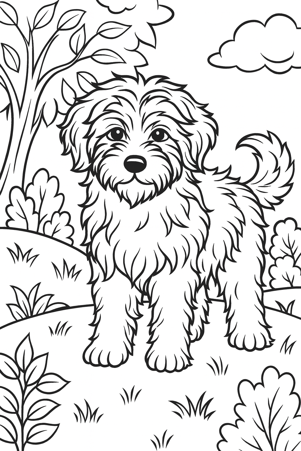 doğada pofuduk köpek çizimi boyama pdf indir