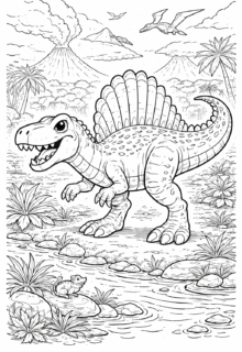 Spinosaurus Dinozor Boyama Sayfası