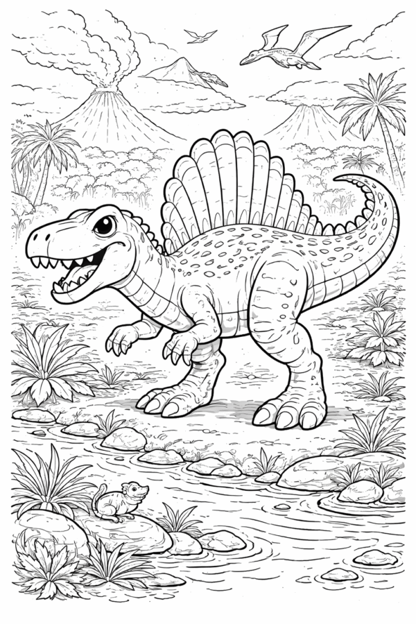 Spinosaurus Dinozor Boyama Sayfası