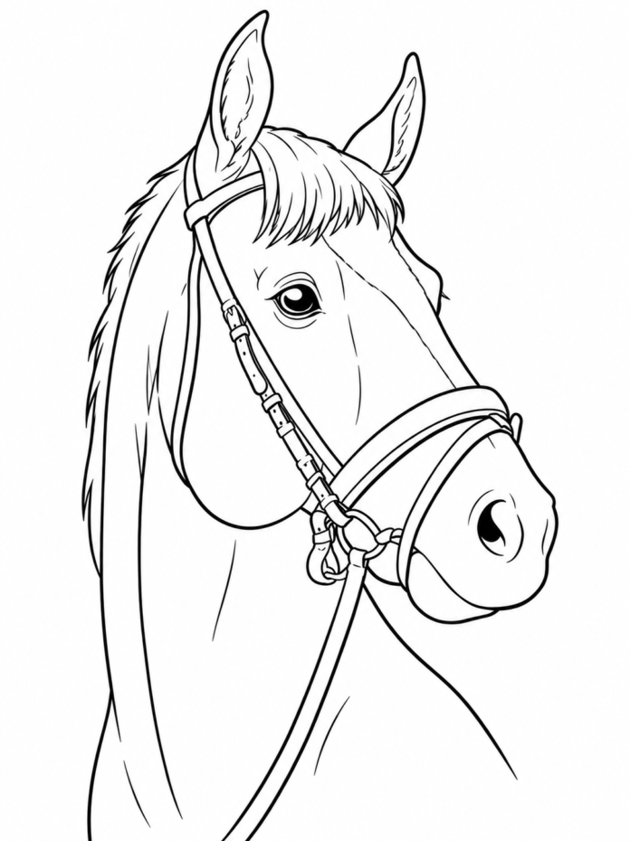 Horse Portrait Coloring Page free printable
