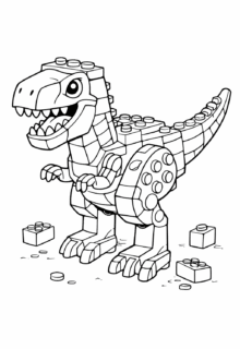 Lego Dinozor Boyama Sayfası