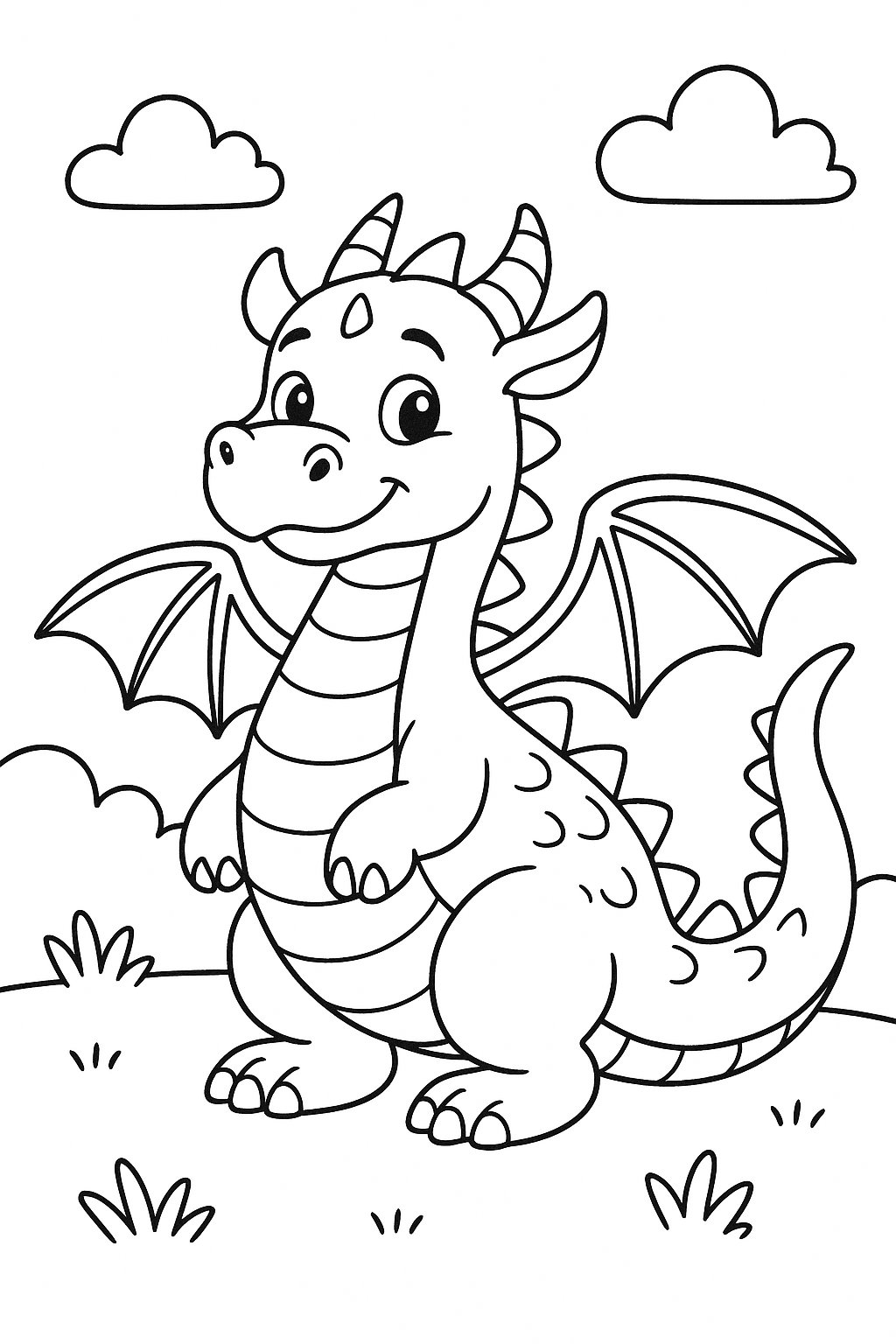 Sevimli Ejderha Boyama Sayfaları