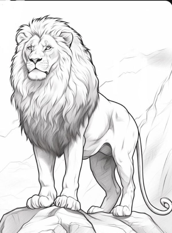 Görkemli Aslan Boyama Sayfası — Ücretsiz PDF indir ve yazdır