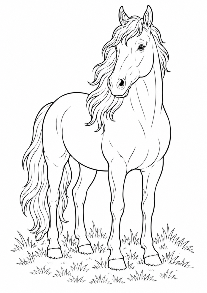 Beautiful Horse Coloring Page free printable