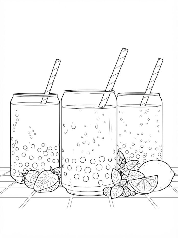 Bubble Tea Boyama Sayfası – Ücretsiz Boyama Resmi