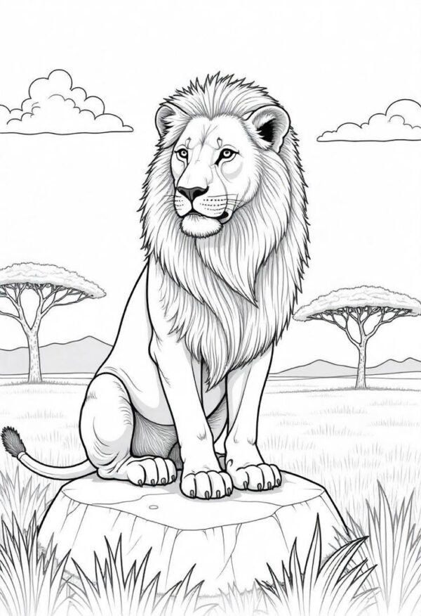Asil Aslan Boyama Sayfası — Ücretsiz PDF indir ve yazdır