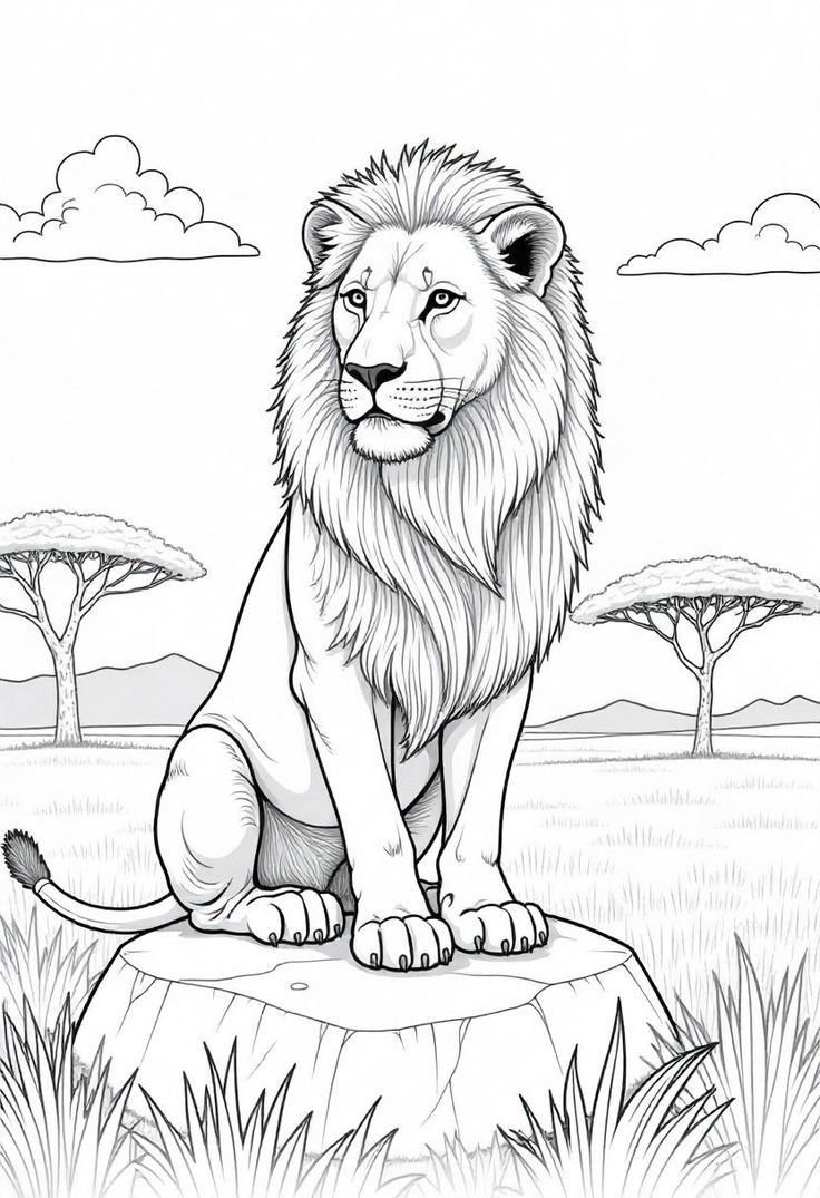 Asil Aslan Boyama Sayfası — Ücretsiz PDF indir ve yazdır
