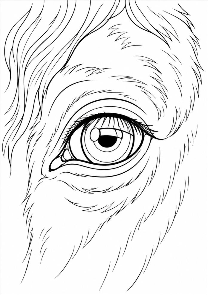 Horse Eye Coloring Page free printable