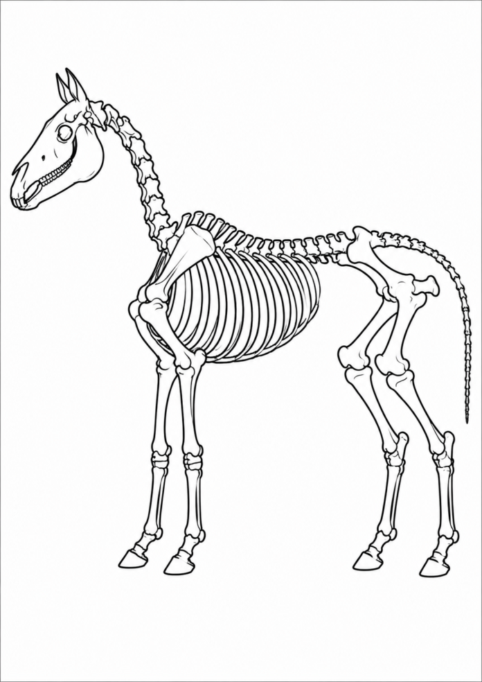 At İskeleti Boyama Sayfası indir ve yazdır