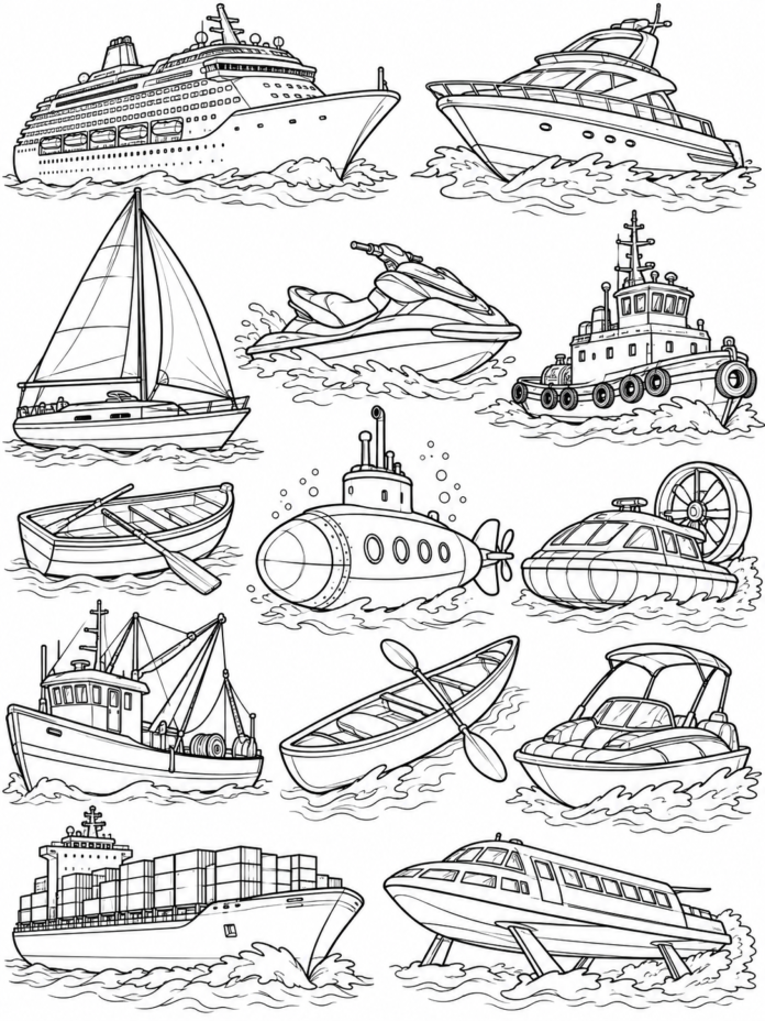 Water Transport Coloring Page – Free Printable Coloring Page