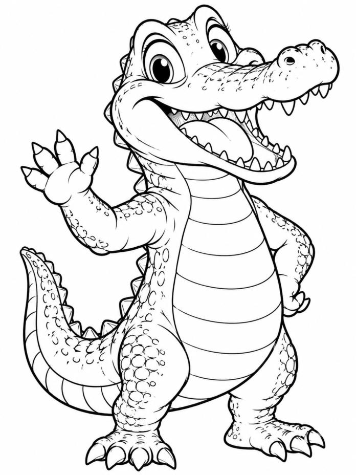 Friendly Alligator Coloring Page – Free Printable Coloring Page