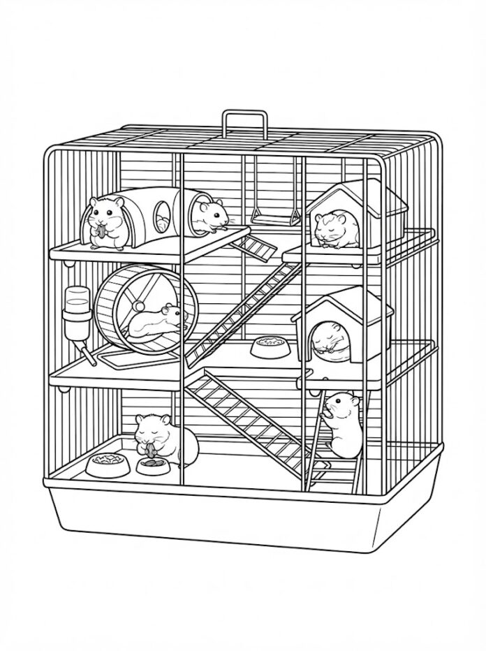 Hamster Home Coloring Page – Free Printable Coloring Page