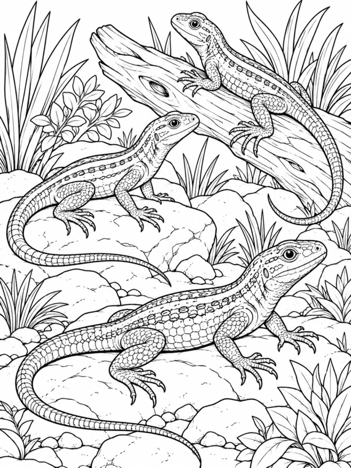 Swift Lizards Coloring Page – Free Printable Coloring Page