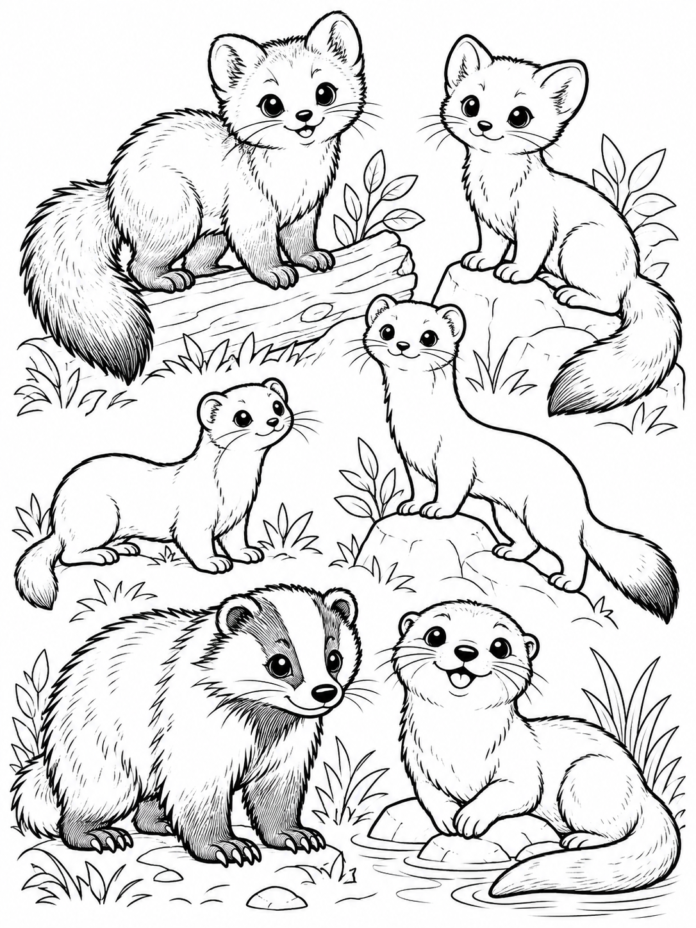 Fur-Bearing Predators Coloring Page – Free Printable Coloring Page