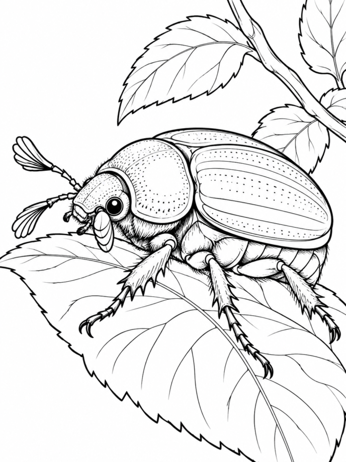 May Beetle Coloring Page – Free Printable Coloring Page