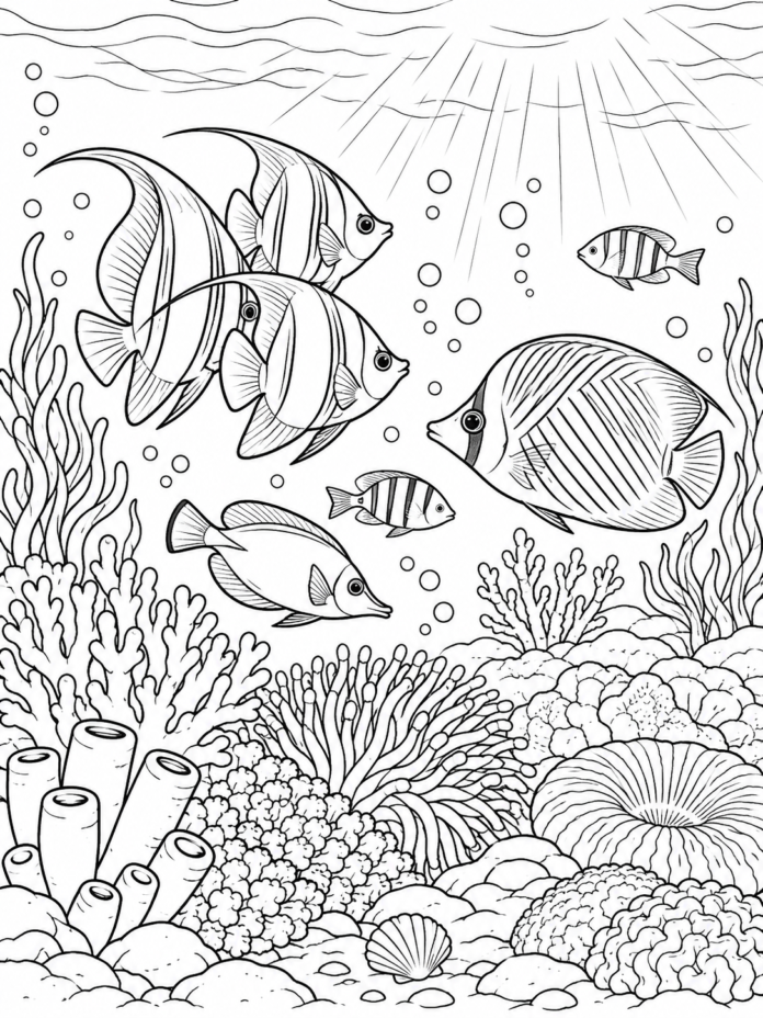 Coral Reef Friends Coloring Page – Free Printable Coloring Page