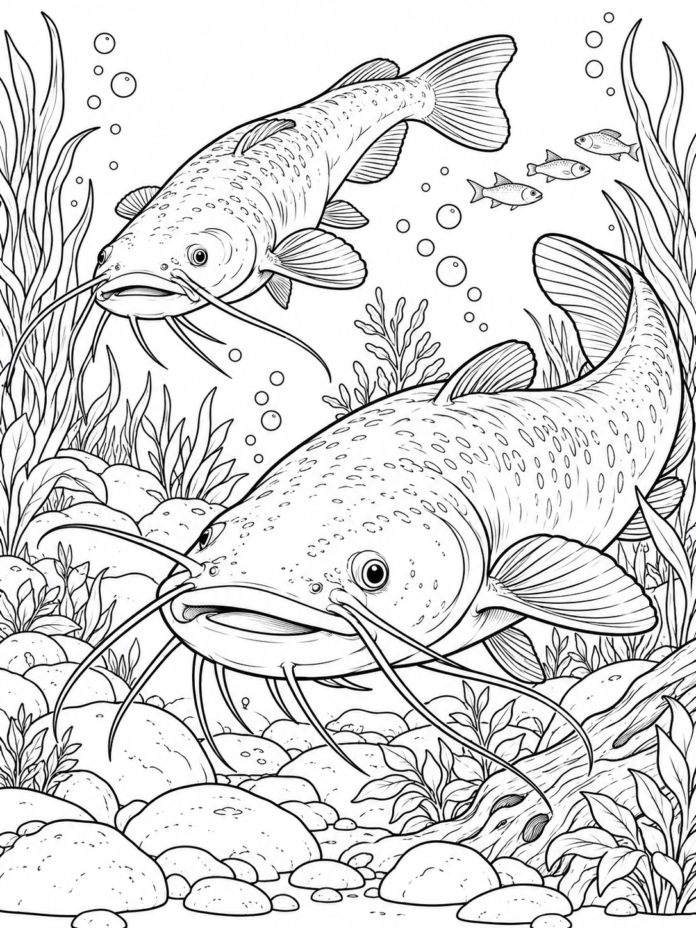 River Catfish Coloring Page – Free Printable Coloring Page