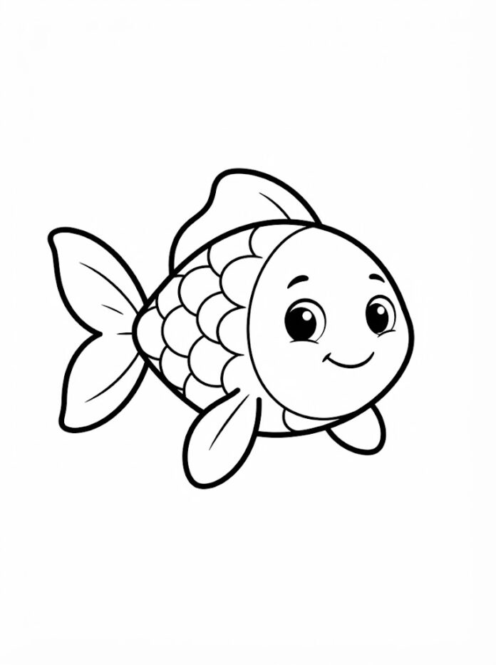 Cheerful Fish Coloring Page – Free Printable Coloring Page