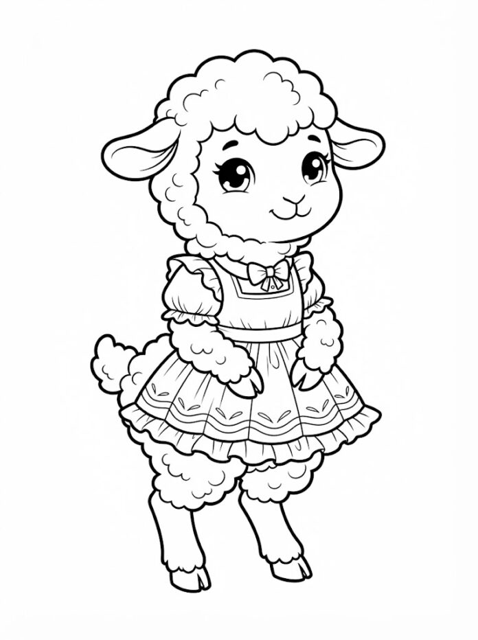 Happy Little Goat Coloring Page – Free Printable Coloring Page