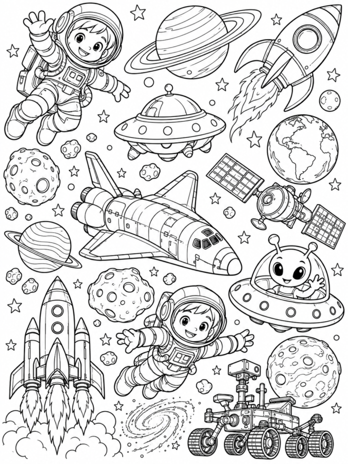 Fun Space Coloring Page – Free Printable Coloring Page