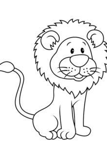 Sevimli aslan boyama sayfası indir ve yazdır