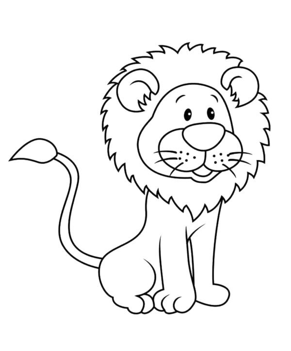 Sevimli aslan boyama sayfası indir ve yazdır