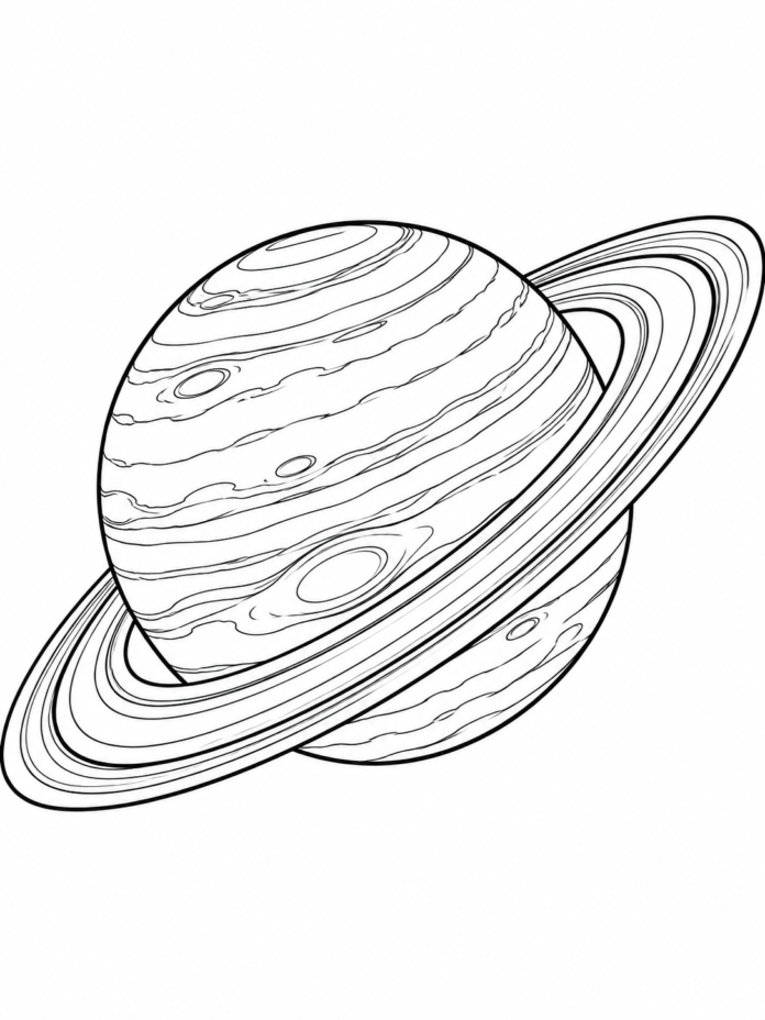 Planet Saturn Coloring Page – Free Printable Coloring Page