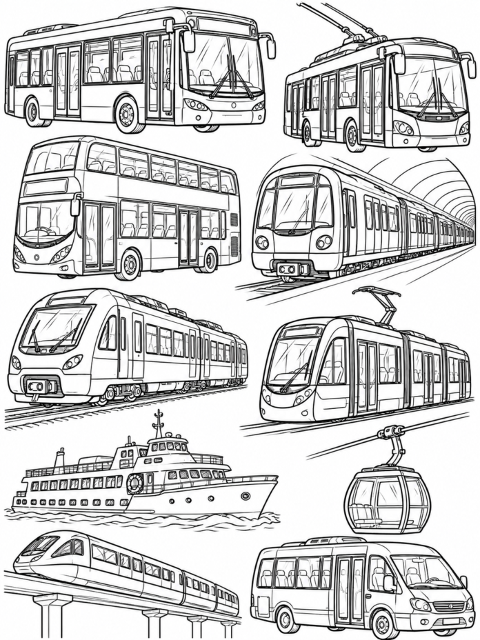 City Transport Coloring Page – Free Printable Coloring Page