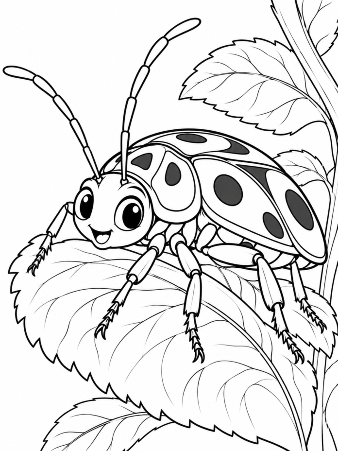 Cute Bug Coloring Page – Free Printable Coloring Page