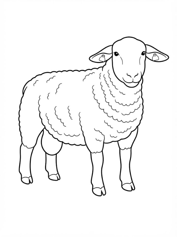 Cute Sheep Coloring Page – Free Printable Coloring Page