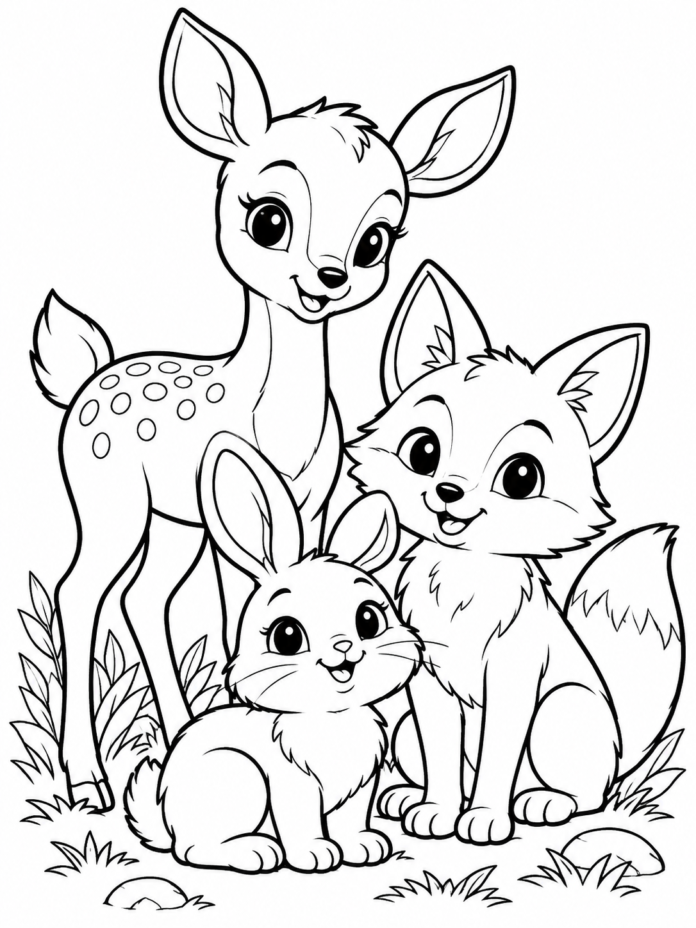 Cute Forest Friends Coloring Page – Free Printable Coloring Page