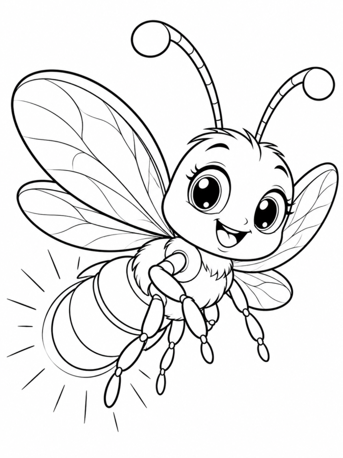 Magical Firefly Coloring Page – Free Printable Coloring Page