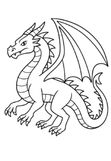 Ejderha Boyama Sayfaları: Güçlü Ejderha — PDF yazdır ve boya Ejderha Boyama Sayfaları — güçlü ejderha çizimi (boyama resimleri)