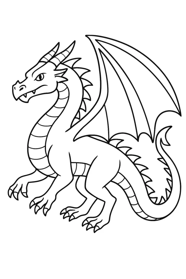 Güçlü Ejderha Boyama Sayfası
