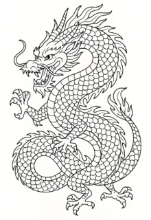 Güçlü Asya Ejderhası Boyama Sayfası — PDF indir, yazdır ve boya Güçlü Asya Ejderhası Boyama Sayfaları — detaylı boyama resimleri