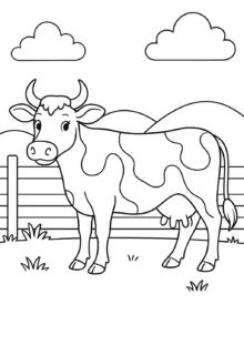 Kalemdeki İnek Boyama Sayfası — PDF indir, yazdır ve boya