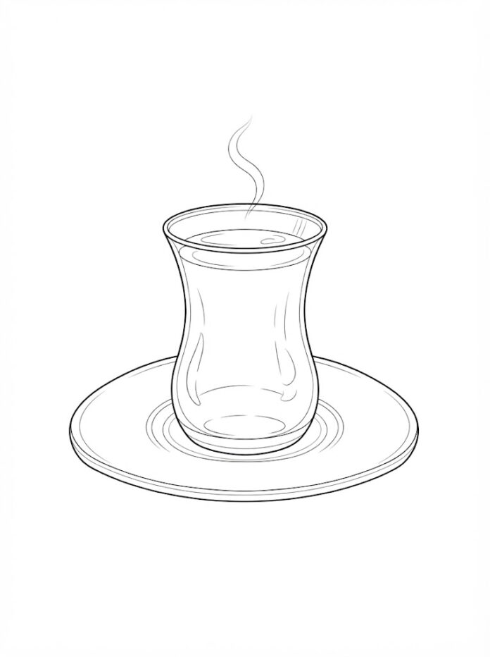 Turkish Tea Coloring Page – Free Printable Coloring Page