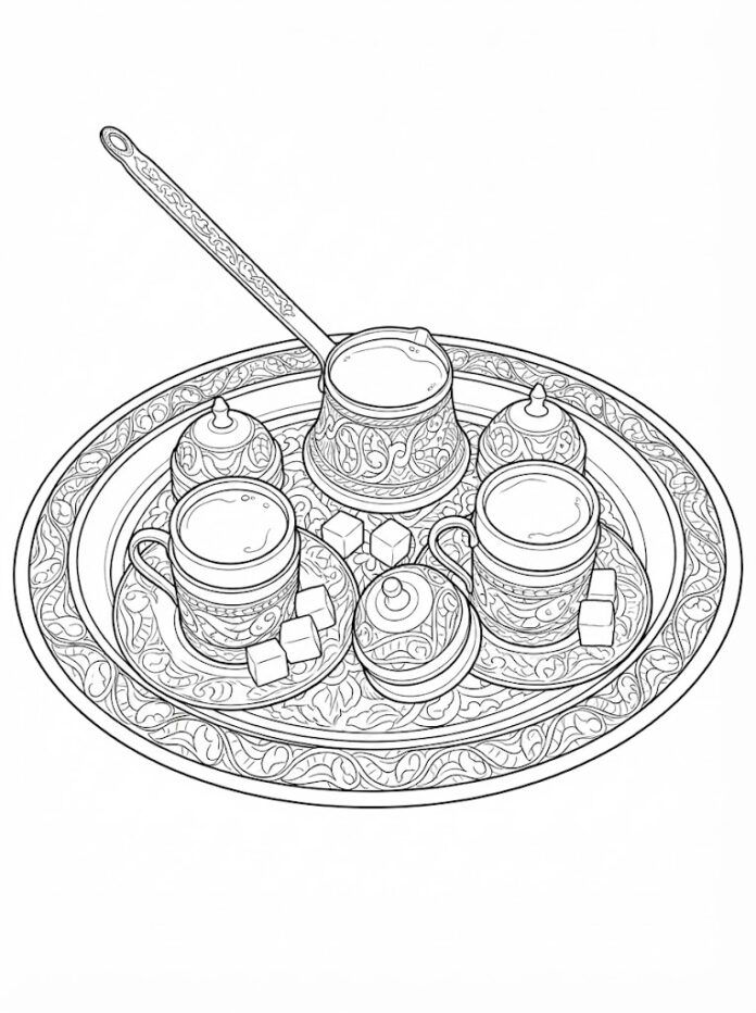 Turkish Coffee Coloring Page – Free Printable Coloring Page