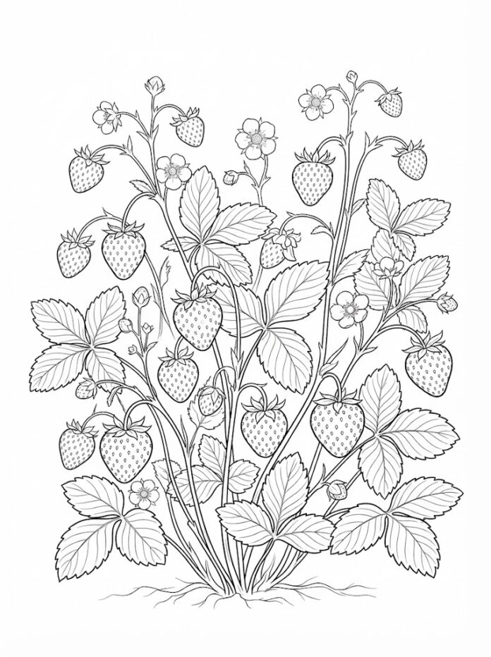 Wild Strawberry Coloring Page – Free Printable Coloring Page