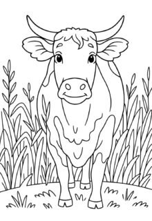İnek Boyama Sayfaları — sevimli çiftlik hayvanı boyama resimleri