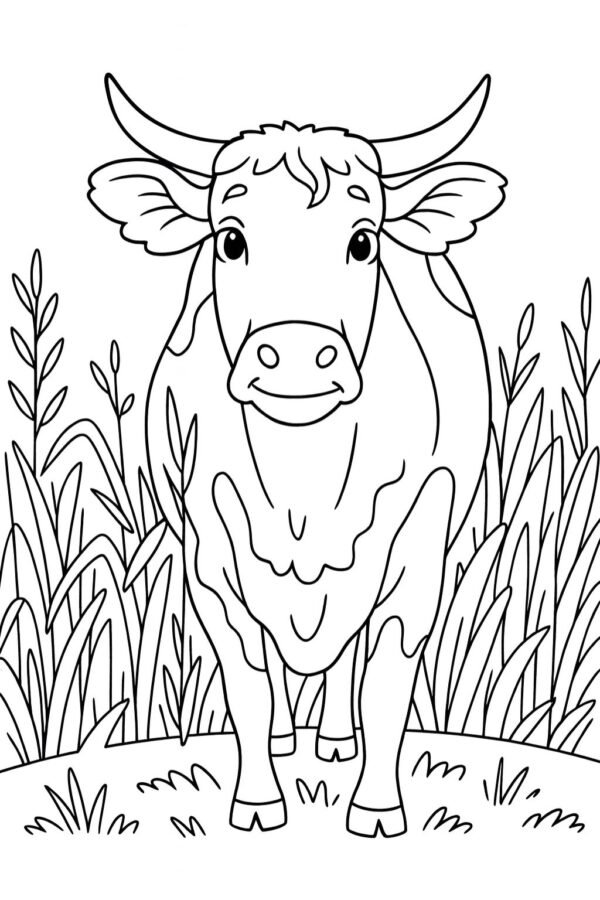 İnek Boyama Sayfaları — sevimli çiftlik hayvanı boyama resimleri