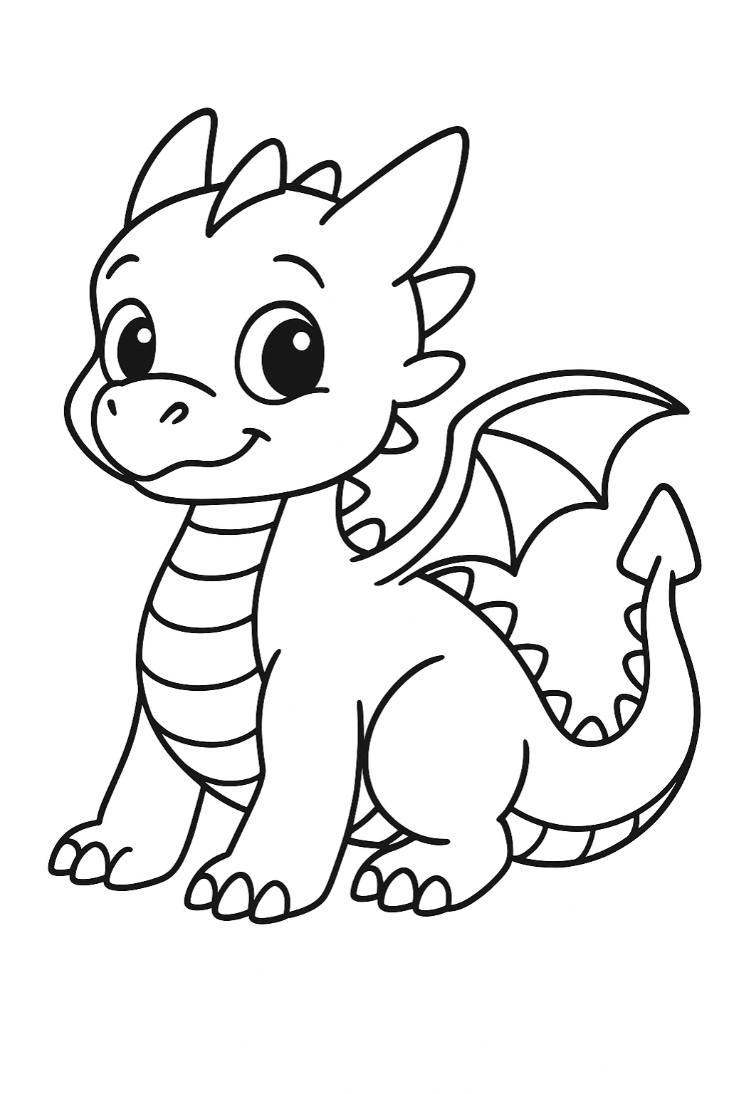 Sevimli Küçük Ejderha Boyama Sayfaları — kolay ve eğlenceli boyama resimleri
