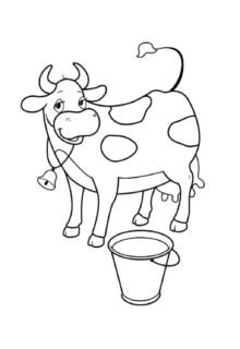 4–5 Yaş İçin Kolay ve Eğlenceli İnek Boyama Sayfası — Yazdırılabilir PDF