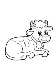 Yatan inek boyama sayfası — ücretsiz indir ve yazdır