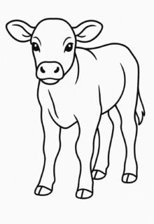 Buzağı boyama sayfası — ücretsiz indir ve yazdır
