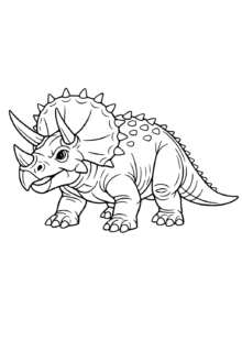 Triceratops Dinozor Boyama Sayfası